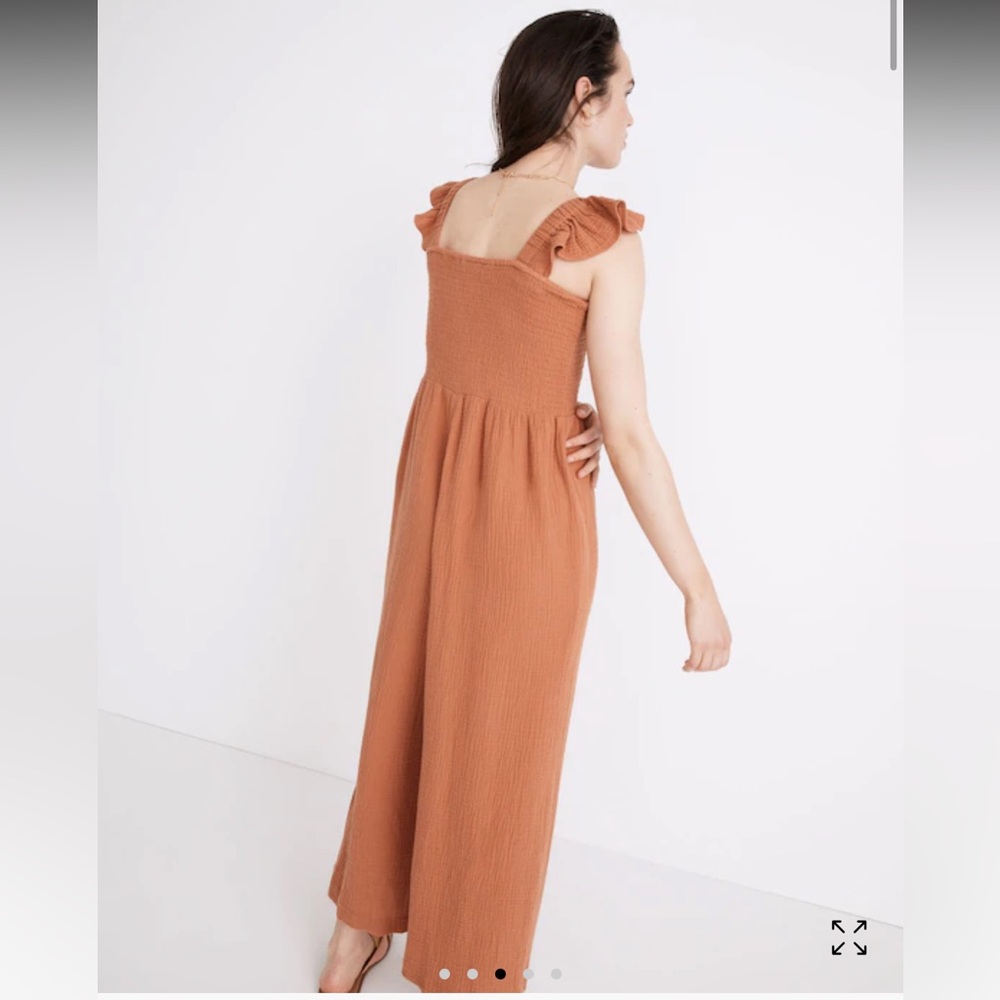 Madewell Sz.8 Lightspun Lucie Flutter-Sleeve Jumpsuit in the color mulled cider - Picture 4 of 12